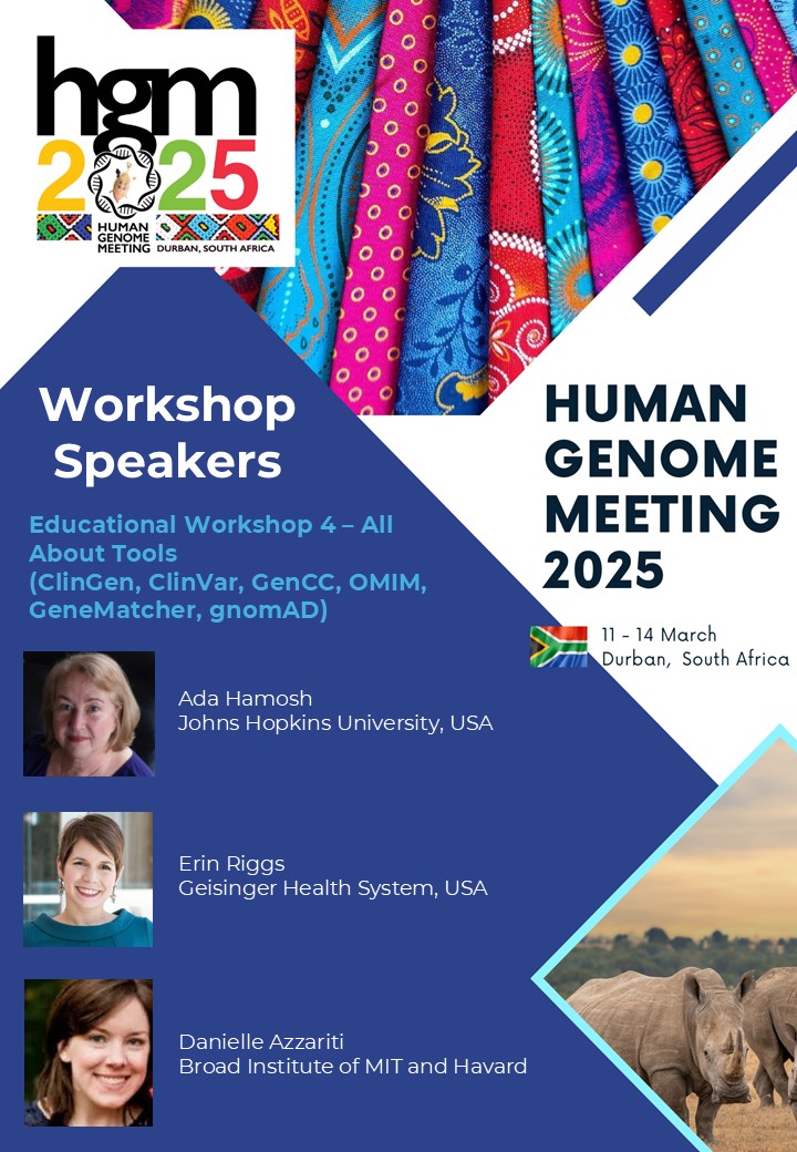 Meet our workshop speakers!
Join us for an engaging workshop, offering valuable learning opportunities and practical insights to advance skills in genomics.
Register Now: hugo-hgm2025.org/registration/
Submit Abstract: hugo-hgm2025.org/abstract-submi…
