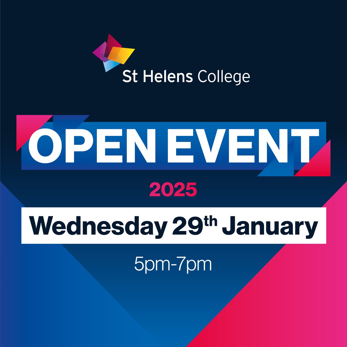 If you're aged 16-18 or thinking about your next steps, don't forget to join us at our Open Event tonight! Come and explore our campuses, meet our tutors, &amp; explore our courses. ⭐

📆 Jan 29th | 5PM - 7PM
📌 Town Centre, STEM &amp; GESC

Register your spot 👉 bit.ly/4argzh5