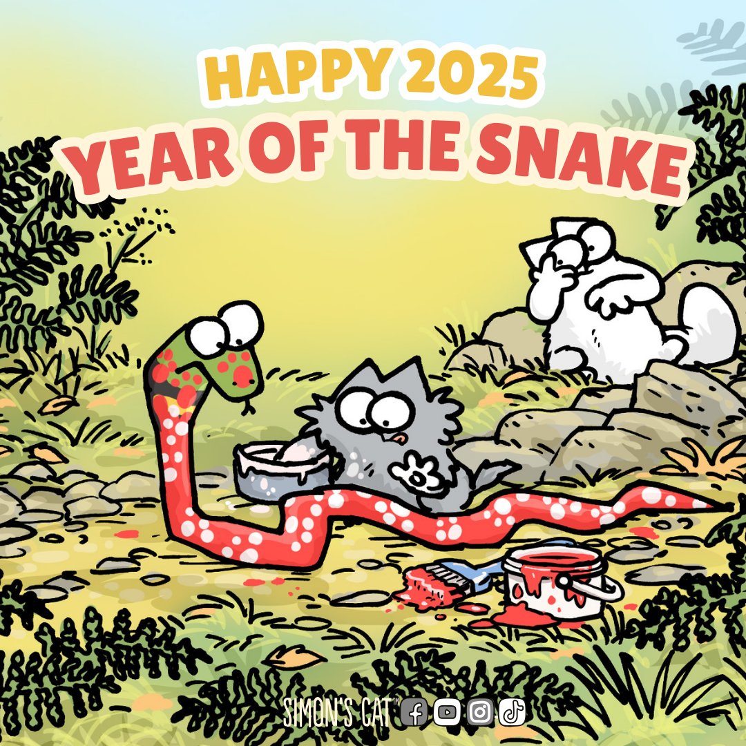 SimonsCat's tweet image. Happy Lunar New Year! ❤🐍