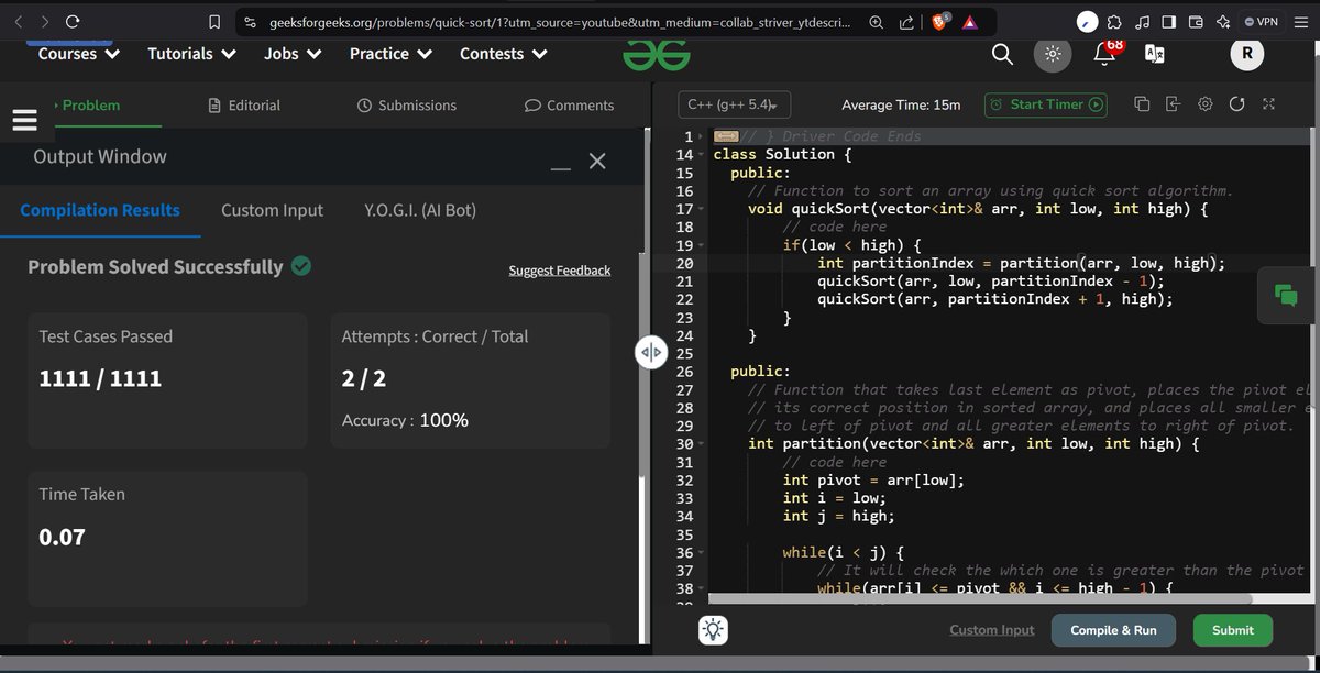 rjeetgupta's tweet image. Today, I revisited the Quick Sort and Merge Sort algorithms from the @takeUforward_  YouTube channel. I am following the #StriverA2ZDSA sheet for my entire DSA journey. Thanks for the amazing DSA sheet, @striver_79 !