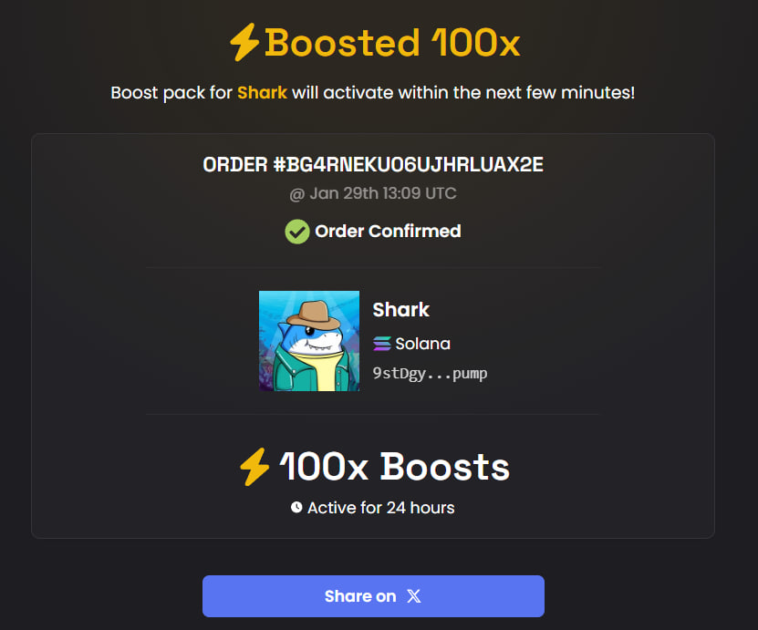 sharky_sharkx's tweet photo. Just bought more DEX boost 100x and DEX ads. I will announce big news soon in an hour https://t.co/GsgO41bPU1