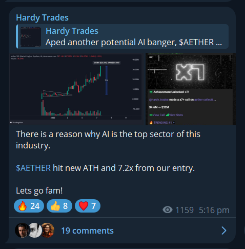 Degen_Hardy's tweet photo. 🔥2025 TOP CALLS ARE STACKING UP🔥
If you've still have not joined my FREE Telegram channel, I suggest you do it now.
TG link in my Profile Bio.
See you there!
$SBR 100x 🚀
$AURK 10x🚀
$MICRO 8x🚀
$AETHER 7x🚀
$AITHER 6x🚀
$ESTEE 4x 🔥
$HOLO 3x 🔥
$TRUMP 3x 🔥
$GUA 3x 🔥
$AETHRA 3x 🔥
$CHARM 2x 🔥
$BOTIFY 2x 🔥
#DOGECAST 2x 🔥
$TSAI 2x 🔥
$OMN 2x 🔥
$FLOWER 2x 🔥