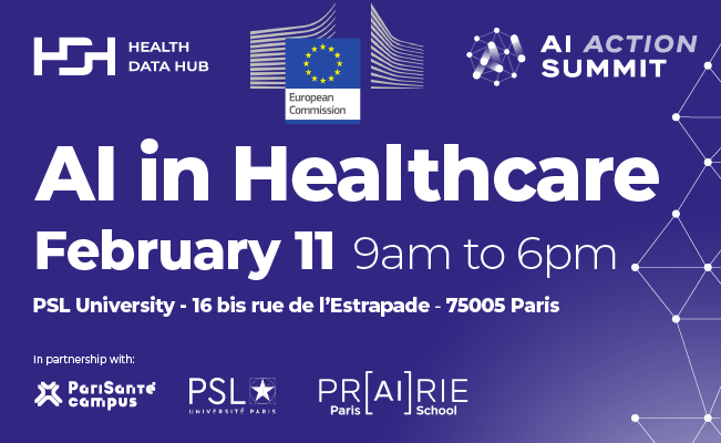Health Data Hub (@healthdatahub) on Twitter photo #AIActionSummit 📣 "AI in #Healthcare: Practical Solutions for Urgent Global Challenges"
Discover the program for the event co-organized with the <a href="/EU_Commission/">European Commission</a> & <a href="/EU_Health/">EU One Health</a> as part of the Summit for Action on Artificial Intelligence (#AI).
📅Tuesday, February 11, at PSL #AIActionSummit 📣 "AI in #Healthcare: Practical Solutions for Urgent Global Challenges"
Discover the program for the event co-organized with the <a href="/EU_Commission/">European Commission</a> & <a href="/EU_Health/">EU One Health</a> as part of the Summit for Action on Artificial Intelligence (#AI).
📅Tuesday, February 11, at PSL