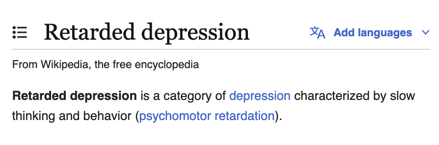 Depression but retarded