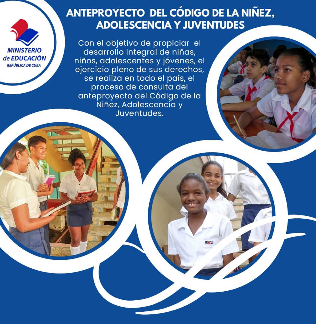 En Cuba lo más importante es la protección y la seguridad de nuestros niños, niñas, adolescentes y jóvenes. En función de esta prioridad se trabaja en el anteproyecto de Código de la niñez, adolescencias y juventudes. 
#ConsultaCódigo
#CubaMined #PinardelRío