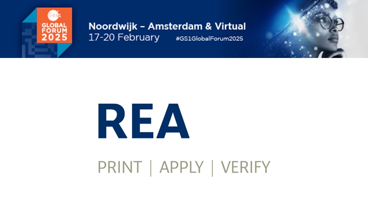 gs1's tweet photo. 🚀 Excited to welcome REA as a #GS1GlobalForum2025 sponsor!
Experts in coding, marking systems, labelling, laser, marking &amp; code verification.

🌐 Learn more: https://t.co/26m8pXs2ZB 
 📣 GS1 MO staff:  Register now https://t.co/mh13i8oE7u
#coding #traceability #2Dbarcodes https://t.co/PteC2ckkKh