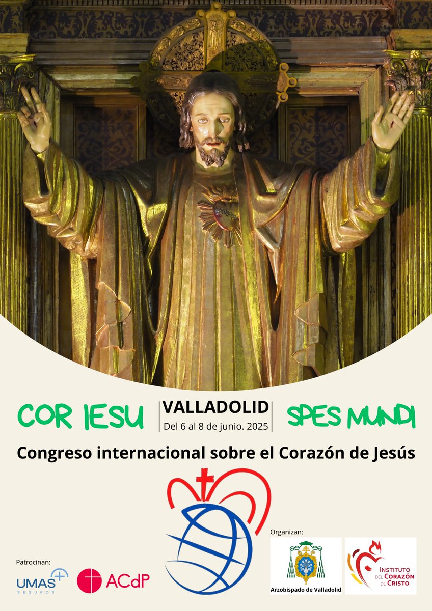 ¡PLAZAS AGOTADAS!

❤️‍🔥 <a href="/acdp_es/">ACdP</a> y <a href="/UmasMutua/">UMAS Mutua de Seguros</a> patrocinan el Congreso sobre el Corazón de Jesús, #CorIesuSpesMundi, que se celebrará en #Valladolid del 6 al 8 de junio

Y si estás muy, muy interesado...

✍️ Apúntate a la lista de espera en icorazondecristo.org/congreso/inscr…

<a href="/iCorazonCristo/">Instituto Corazón de Cristo</a>