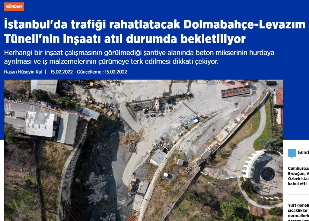 secmentercihi's tweet photo. İstanbul'da trafiği rahatlatacak Dolmabahçe-Levazım Tüneli'nin inşaatı atıl durumda bekletiliyor https://t.co/DUZ32xF7ne