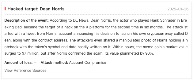 theSouilos's tweet photo. Scammers love high-net-worth & famous targets.
One hacked tweet & boom, $7M meme coin.
As Walter White said: 'Say my name.' Well, they did, and the rug got pulled.
Donβt trust celebrity crypto drops. π¨ Sorry @deanjnorris I hope your account is safe now.
#BreakingScams https://t.co/Gd8oEjv66S