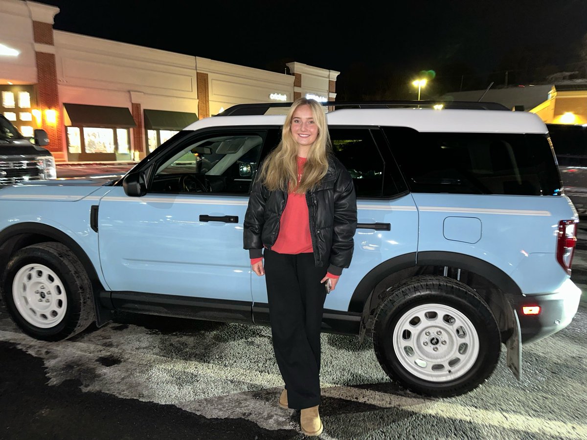 Congratulations Brianna Hensh on your New Ford Bronco Sport Heritage Edition in Robin Egg Blue. And best wishes in Pharmacy school at WVU.
Joey, Ashley, Sammy, and Jimmy
🚙🚗🛻 ⁦<a href="/OurFordStore/">Neighborhood Ford Store</a>⁩ ⁦<a href="/ThurbyFord/">Thurby Riverside Ford</a>⁩ ⁦<a href="/bronco__nation/">The Bronco Nation</a>⁩