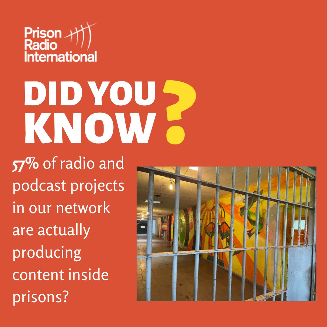 More than half of the radio and podcast projects in our Prison Radio International community network are actually producing content from inside prisons🔐🎙️

These projects give a voice to people behind bars, fostering connection, creativity, and change through the power of audio.