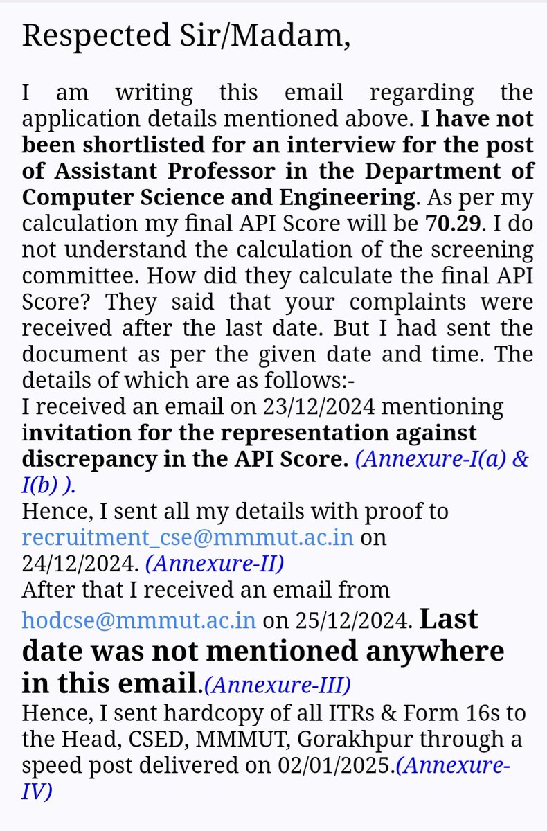 VarunJEC's tweet photo. Due to the fault of the screening committee(or they are hiding something), I have been dropped from the list of approved candidates called for an interview for the post of Asst Prof in CSE. I request to @anandibenpatel @MmmutOfficial @CMOfficeUP @myogiadityanath solve the issue. https://t.co/FYHysA8tFd