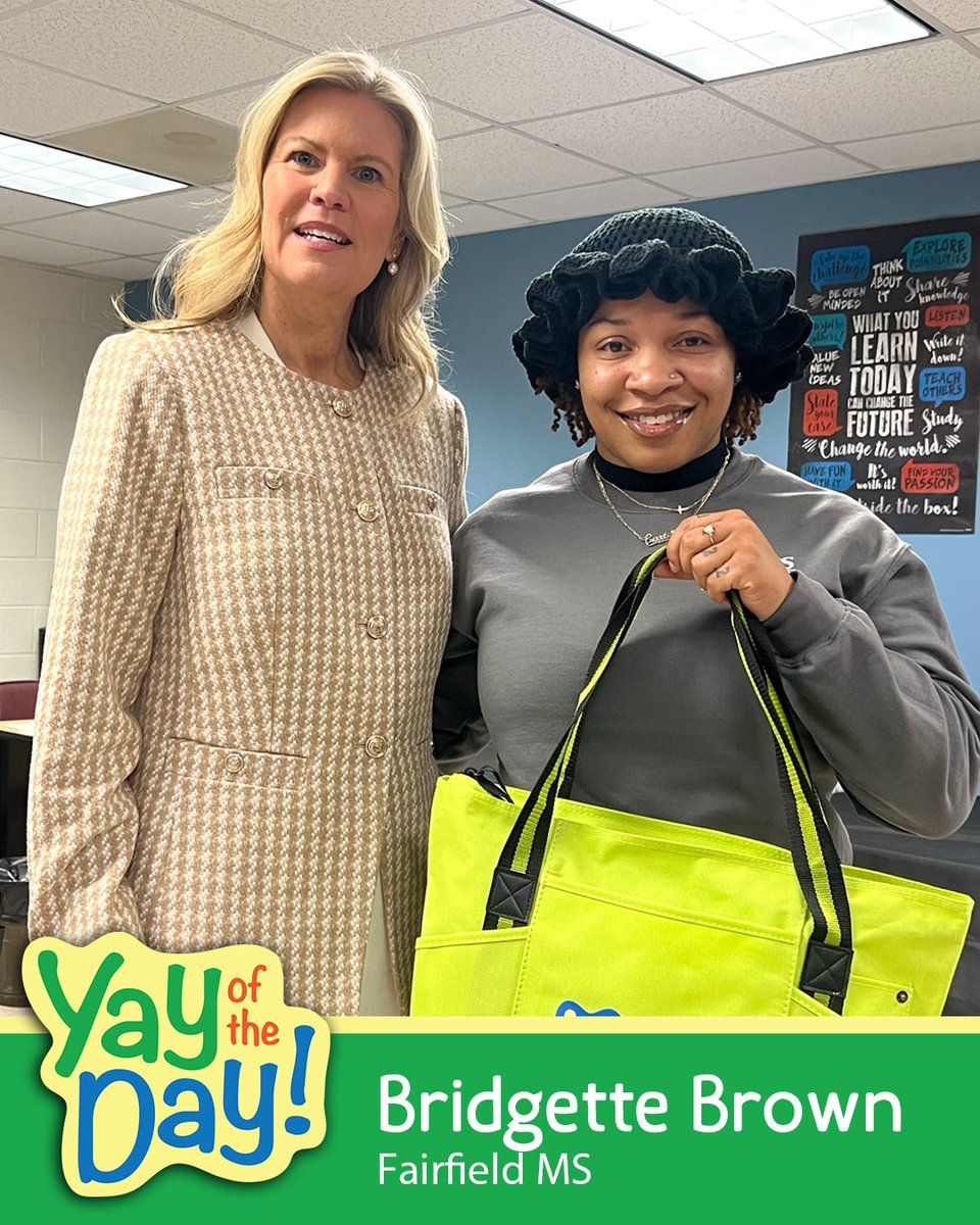 YAY BRIDGETTE BROWN! The community school resource coordinator at Fairfield MS is today's "Yay of the Day" honoree! Superintendent Amy Cashwell honored her recently. 🙌

"I will NEVER EVER forget her when I'm gone!"

• No. 42 in a series. Read more at henricoschools.us/yay-of-the-day.