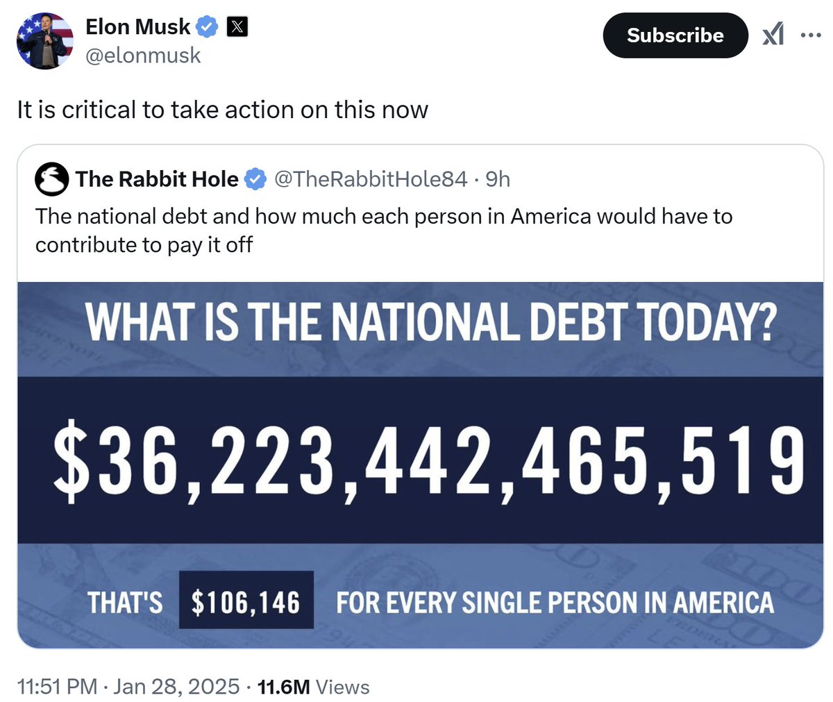 LukeGromen's tweet photo. This can be fixed over a weekend, faster than the launch of the Trump meme coin:

Bessent instructs Powell to write up US official gold from $42.  Every $4,000/oz = $1T deposited free & clear into US Treasury General Acct for Bessent to spend however he sees fit (buy back USTs?) @elonmusk
