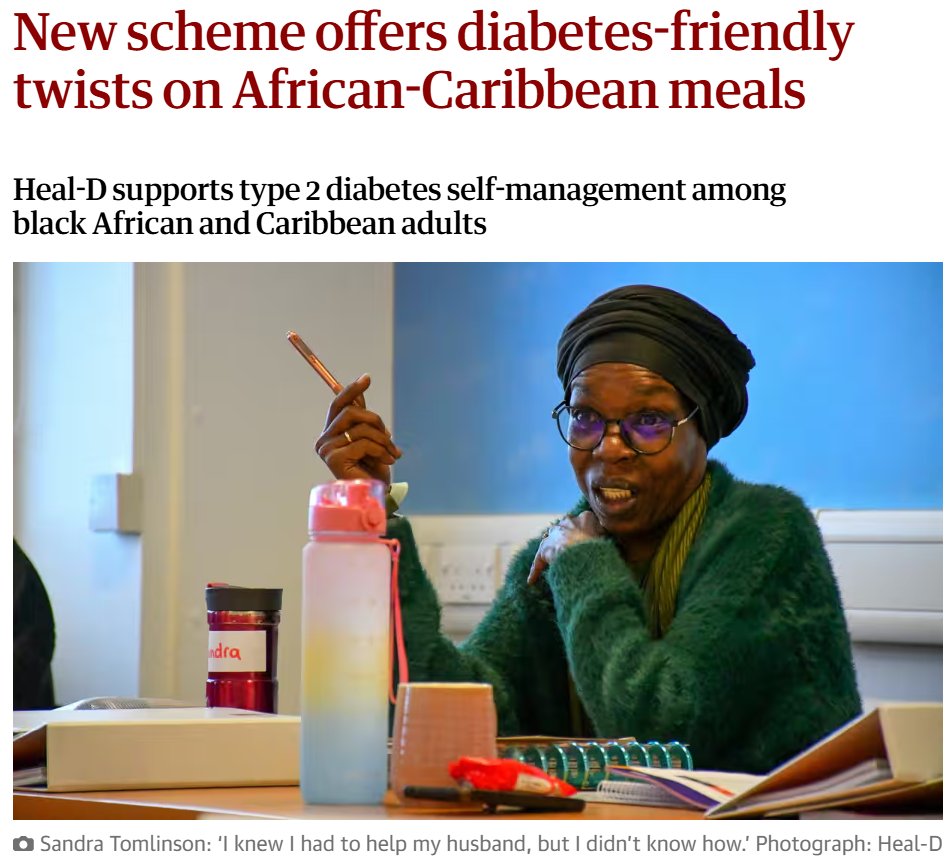 Population Health Research (@sgul_phri) on Twitter photo Fantastic to see the <a href="/HEALDKCL/">HEAL-D Team</a> programme featured in <a href="/guardian/">The Guardian</a>! Proud to be part of this amazing research study focused on delivering culturally relevant #diabetes self-management support to African and Caribbean communities tinyurl.com/ywhczdty Fantastic to see the <a href="/HEALDKCL/">HEAL-D Team</a> programme featured in <a href="/guardian/">The Guardian</a>! Proud to be part of this amazing research study focused on delivering culturally relevant #diabetes self-management support to African and Caribbean communities tinyurl.com/ywhczdty