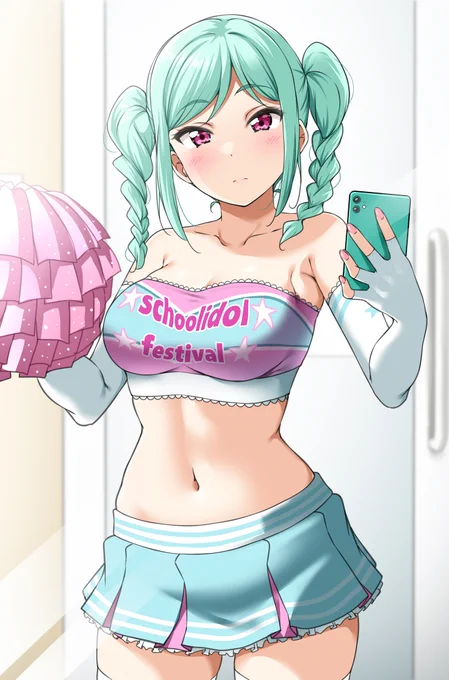 冬毬ちゃんにチアガール服で自撮りを・・・ 