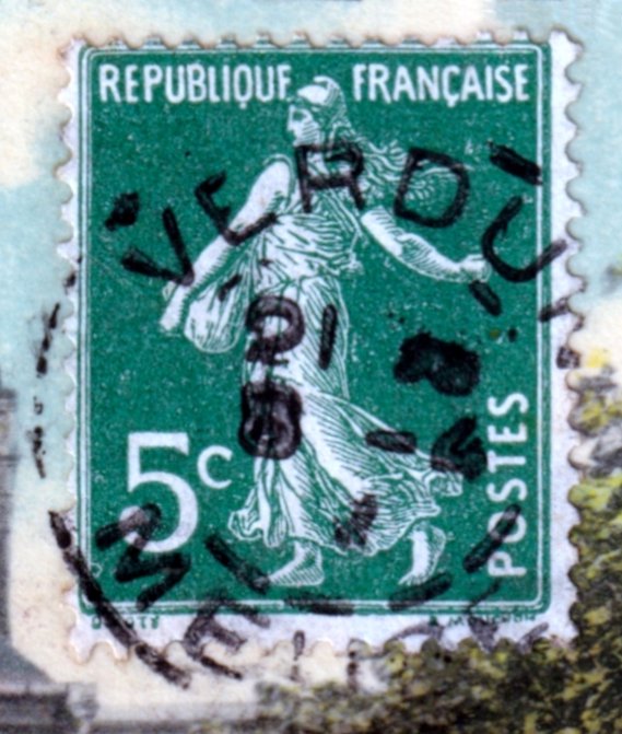 mercipourlacart's tweet photo. Timbre Semeuse de Roty 5 c vert 1907
Oblitéré à Verdun (Meuse) le 8 avril 1910

Voir la carte postale correspondante
Verdun - L'Hôtel de Ville, vue prise de derrière
https://t.co/LoMOay6Fmd

#timbres #vieuxtimbres #philatelie #Semeuse #SemeusedeRoty #timbresSemeuse #Verdun #Meuse https://t.co/MQCR8GtYFo