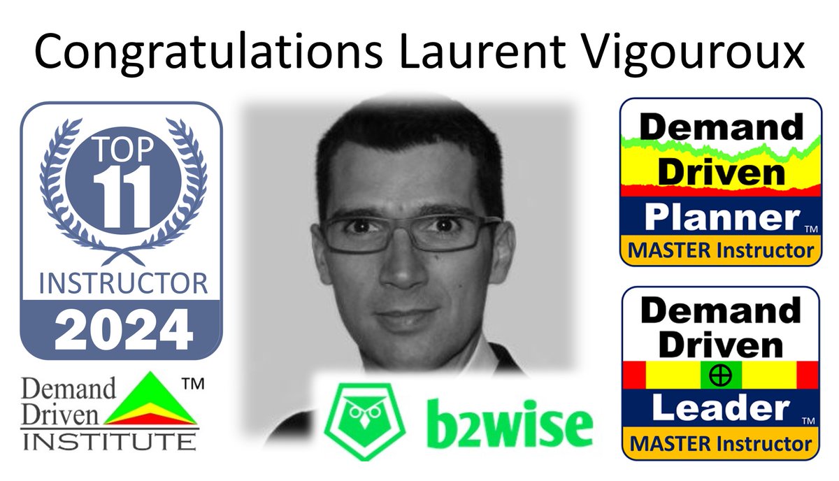 Demand Driven Inst (@ddinstitute) on Twitter photo For the eighth straight year #ddiinstructor Laurent Vigouroux makes our Top Ten Instructor List. #DDMRP #thoughtware #demanddriven #ddpp #supplychainresilience <a href="/b2wiseglobal/">b2wise</a> For the eighth straight year #ddiinstructor Laurent Vigouroux makes our Top Ten Instructor List. #DDMRP #thoughtware #demanddriven #ddpp #supplychainresilience <a href="/b2wiseglobal/">b2wise</a>