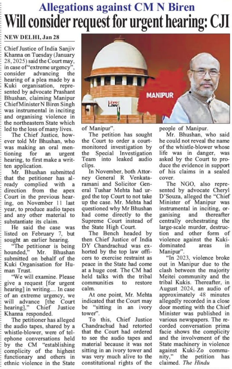 haokip_alice's tweet photo. Allegations against CM Biren reveal a disturbing pattern of state-enabled violence in Manipur. 
Leaked audio recordings proves his direct involvement in exploiting state machinery for divisive agendas.
A court-monitored SIT investigation is critical to uphold justice &amp; democracy. https://t.co/mn9uVYuLkf