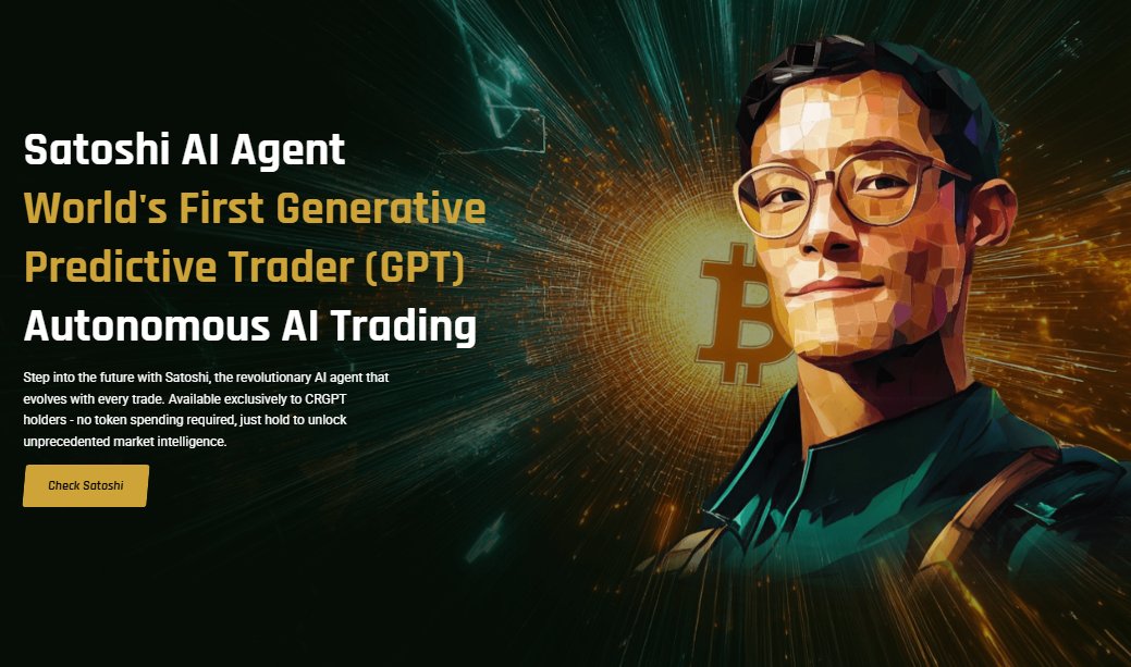 OfficialCRGPT's tweet image. Tired of monitoring the market 24/7? 🚀 Let Satoshi AI Agent trade for you—world’s first Generative Predictive Trader (GPT)! 🤖💡

Hold $CRGPT and unlock autonomous AI trading today.

Check it out now!🔗
cryptogpt.io/satoshi-ai

 #AITrading #CryptoGPT #SatoshiAI