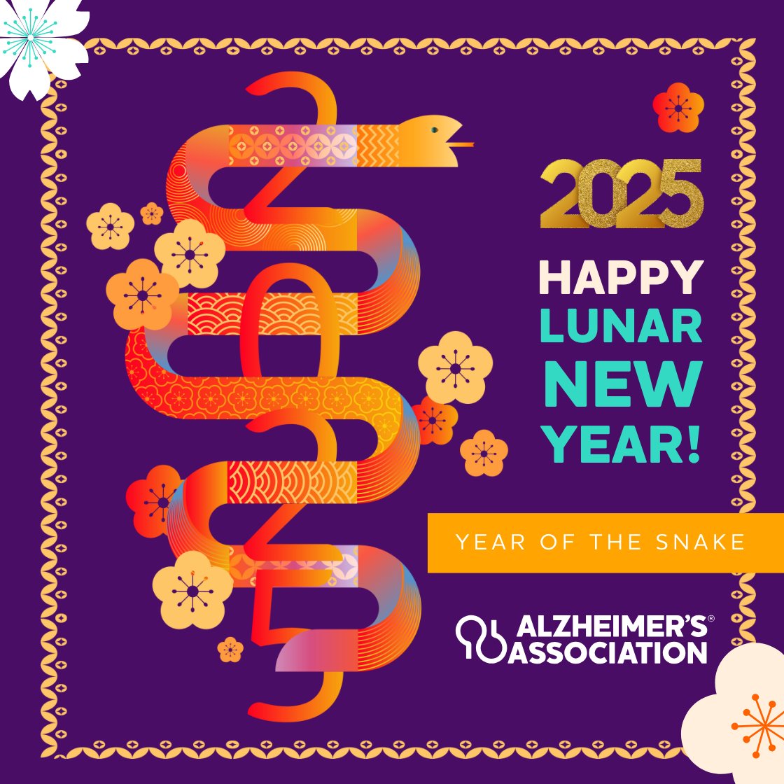 alzcny's tweet image. We hope that the year ahead brings joy, luck and happiness to you and your family. If you need us, our 24/7 Helpline, 800-272-3900, is available, including our interpreter service in more than 200 languages. #ENDALZ #YearOfTheSnake 🐍