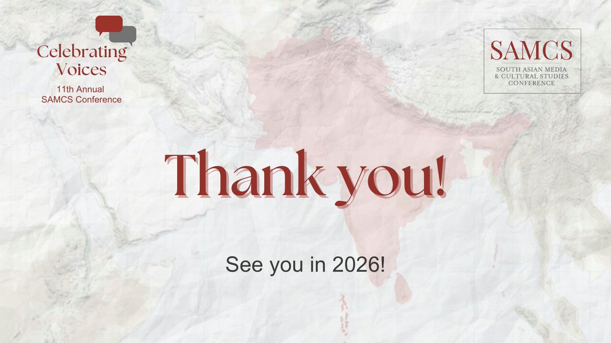 🎉 That’s a wrap on #SAMCS25! 🎉

A huge thank you to all the organizers, keynote speakers, panelists, presenters, and volunteers for making this event a success! 🙌

And to our amazing attendees—thank you! See you in 2026! 🌟

#SAMCS26 #ThankYou #SouthAsia #SeeYouNextYear