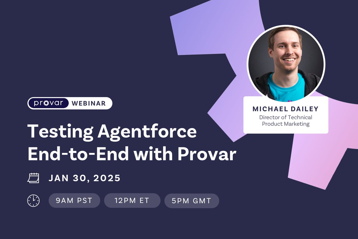 ProvarTesting's tweet image. 🚀 Join our webinar to see how Provar revolutionizes Agentforce testing! Learn to reduce risks and maximize ROI.
Optimize your deployments—register today! bit.ly/4huLWtI