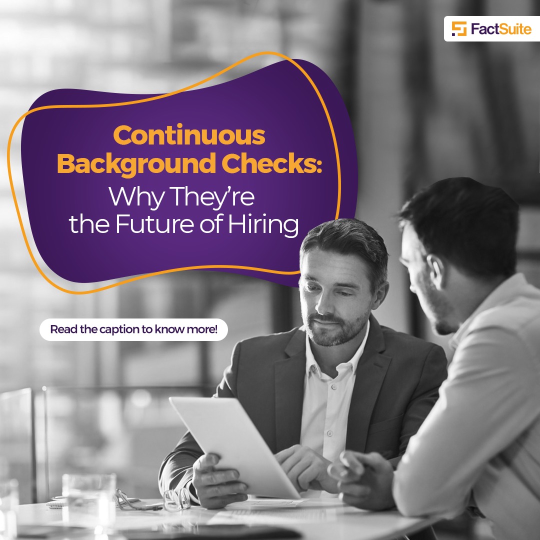 FactSuite's tweet image. Stay ahead of potential risks with continuous background checks: ✅ Mitigate risks ✅ Maintain trust ✅ Protect your brand 🔍 #FutureOfHiring #ContinuousVerification