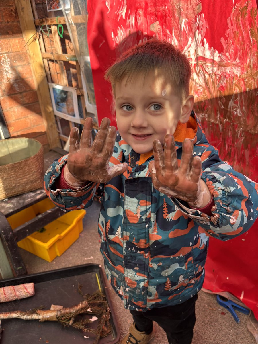 Someone enjoyed exploring the paints today- he was fully immersed in the sensory experience with the gloopy paint and the marks he was making as he dragged his hands down the paper. Good exercise of his shoulders, wrists and elbows too! <a href="/mrscookspag/">mrscookspag</a> <a href="/StPeteratGowts/">Saint Peter at Gowts</a> <a href="/mrsthornespag/">Mrs Thorne</a>