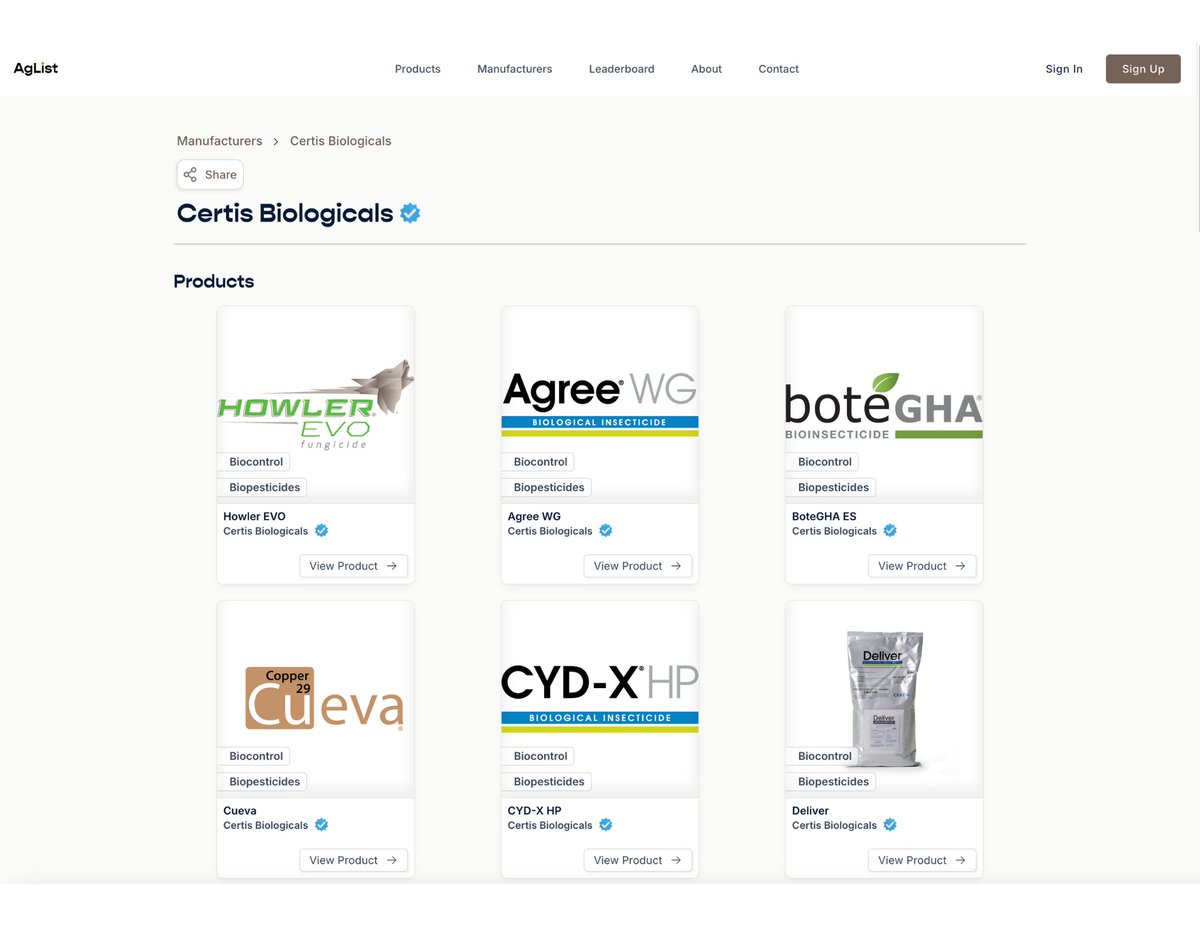Growers can now find Certis Biologicals on AgList, the new platform that makes navigating biologicals easier &amp; fosters peer-to-peer trust.

Explore science-backed solutions &amp; see what works for your operation! 🌱➡️ hubs.ly/Q034z1Nn0

#Biologicals #AgList #GrowWithCertis