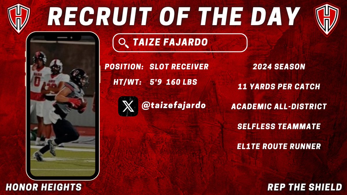 RecruitTheShield (@recruitheights) on Twitter photo Slot Receiver with a High Ceiling💎 Selfless Teammate & EL1TE work ethic💯 Academic All-District‼️<a href="/HHKnights_FB/">Harker Heights Football</a> <a href="/MarkHum7/">Mark Humble</a> <a href="/coach_t_ritchie/">Todd Ritchie</a> <a href="/CoachLoganBrock/">Logan Brock</a> <a href="/coachrebbrock/">coachrebbrock</a> <a href="/JDMarrow/">JD Marrow</a> <a href="/KilleenISD_/">KISD Sports</a>
hudl.com/profile/165558…
#RepTheShield🛡️ #HonorHeights⚔️ Slot Receiver with a High Ceiling💎 Selfless Teammate & EL1TE work ethic💯 Academic All-District‼️<a href="/HHKnights_FB/">Harker Heights Football</a> <a href="/MarkHum7/">Mark Humble</a> <a href="/coach_t_ritchie/">Todd Ritchie</a> <a href="/CoachLoganBrock/">Logan Brock</a> <a href="/coachrebbrock/">coachrebbrock</a> <a href="/JDMarrow/">JD Marrow</a> <a href="/KilleenISD_/">KISD Sports</a>
hudl.com/profile/165558…
#RepTheShield🛡️ #HonorHeights⚔️