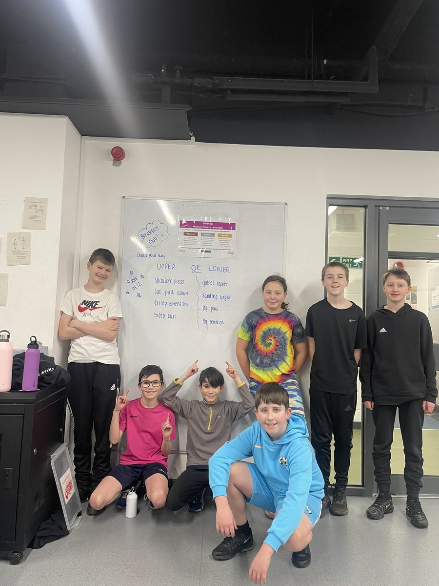 Change of scenery in the weights room for this morning’s breakfast club🥐🏋🏼‍♀️. So proud of this lot every week⭐️Feel free to come along on Wednesdays from 7:30am for exercise, friends and of course some breakfast! <a href="/LHS_HWB/">Larbert High School HWB</a> <a href="/Larbert_Sport/">LHS Sport 🏏🎾⚾🏀⚽</a> <a href="/LarbertHigh/">Larbert High School</a>