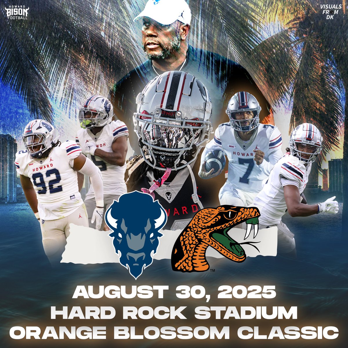 Historic Matchup!🔥 Join us in Miami as we face off against FAMU in the <a href="/orangeblossomfc/">orangeblossomfc</a> 🏈🌴

#OrangeBlossomClassic #hbcu #hardrockstadium #howarduniversity #STMDT #CompetitiveExcellence #HUBisonFootball