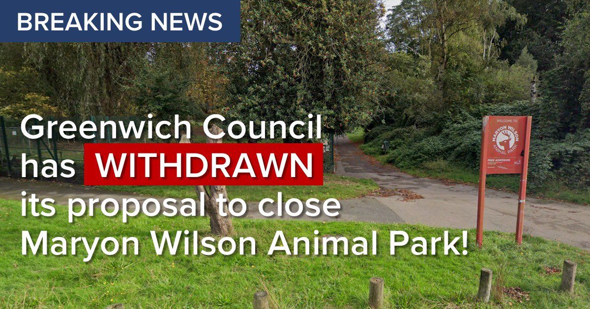 MattHartley100's tweet image. 𝐁𝐑𝐄𝐀𝐊𝐈𝐍𝐆 𝐍𝐄𝐖𝐒 from the Town Hall - Greenwich Council has just withdrawn its plan to close the Animal Park!  Well done to everyone who fought this non-sensical proposal 🎉