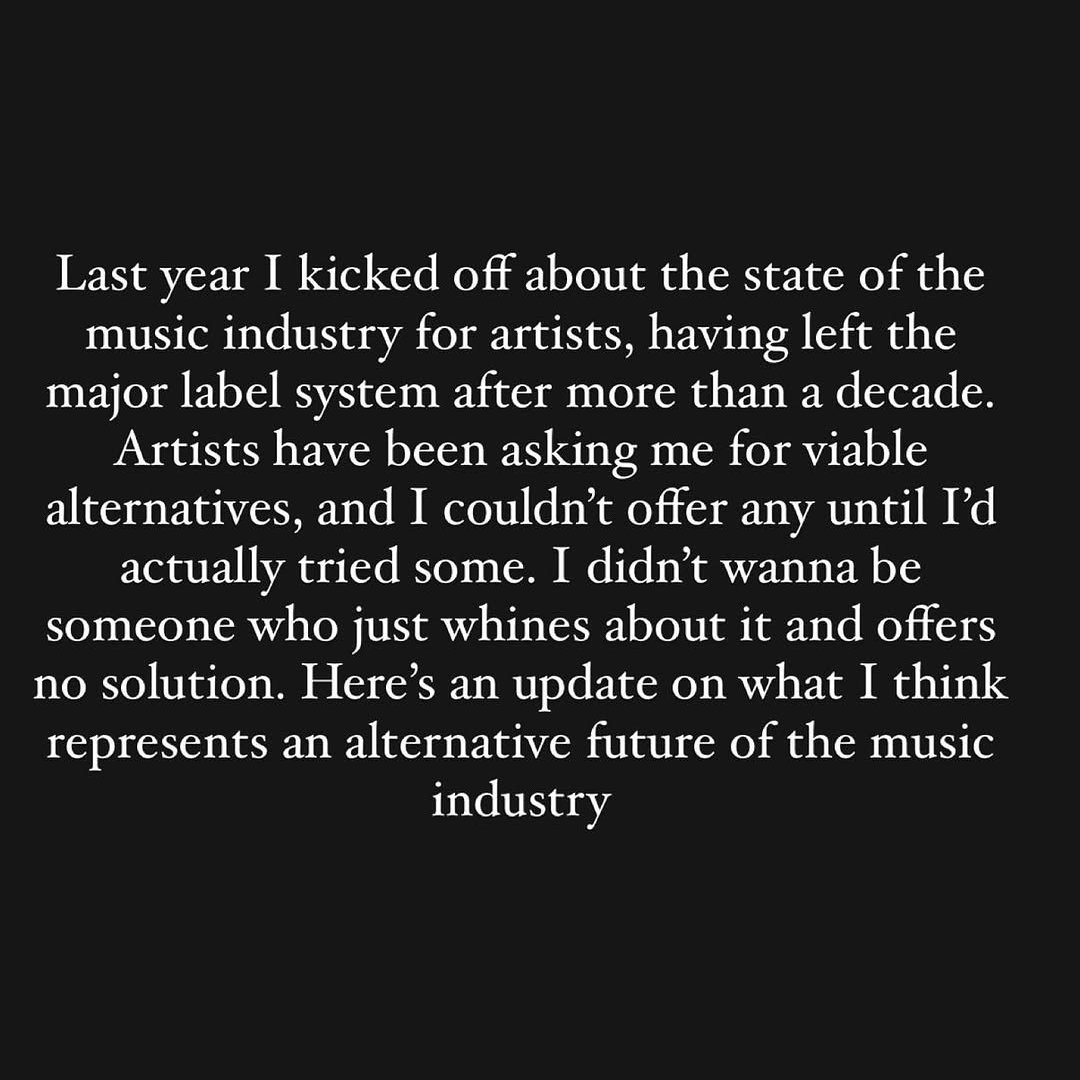 James Blake shares an update on his journey as an independent artist (a thread)