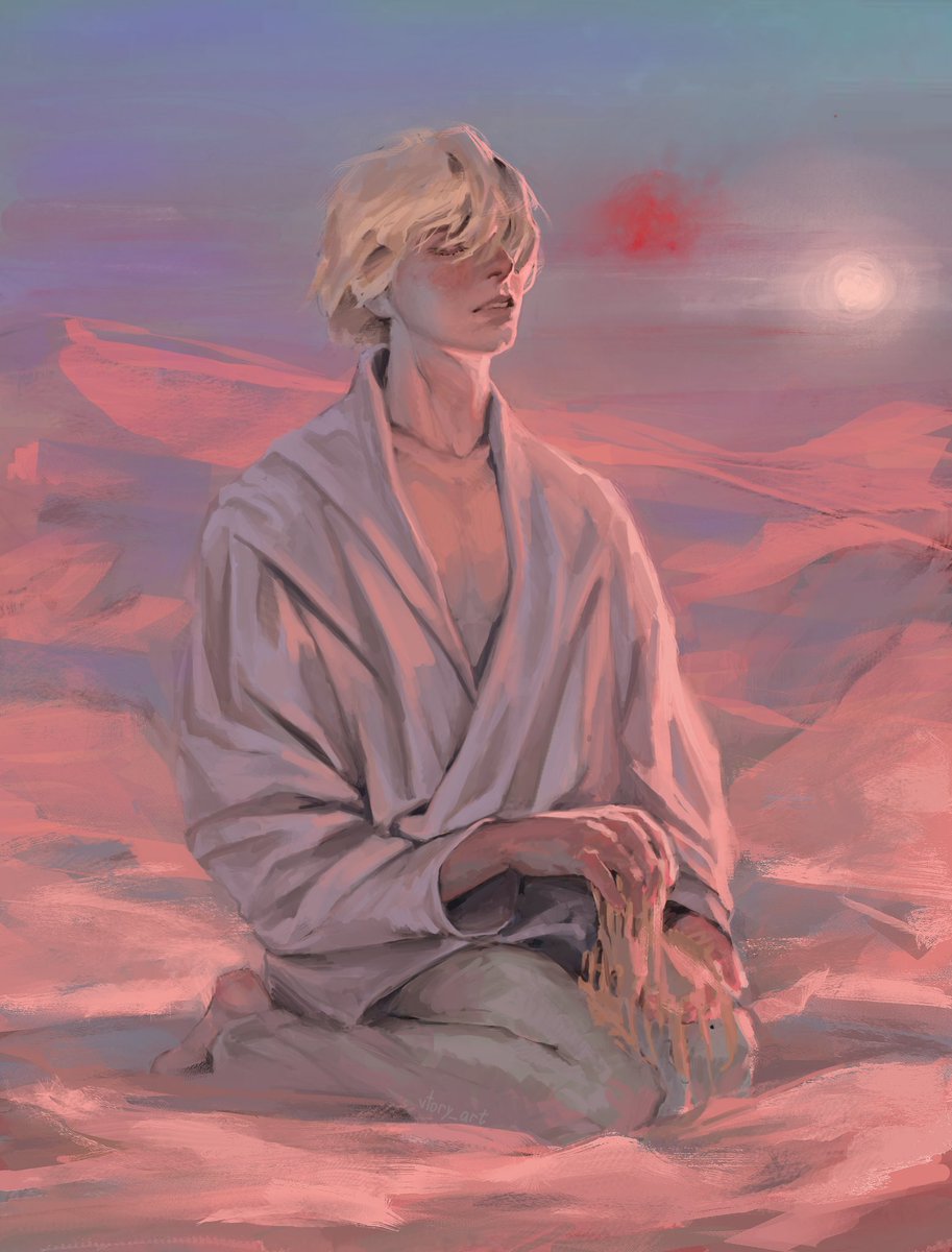 silly_bamboni's tweet image. i like how both of my January illustrations are giving different vibes and the only thing in common is my love for dramatic light and textured brush strokes