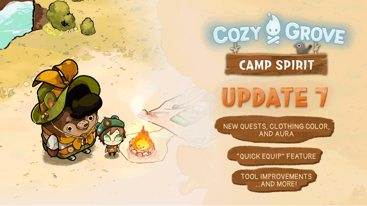 Happy New Year, campers! 

The latest <a href="/CozyGrove/">Cozy Grove</a>: Camp Spirit update is here with new quests, even more customization, and suggestions from you, our lovely players! 

Find out all the good stuff waiting for you in the latest rollout: spryfox.com/2025/01/28/coz…