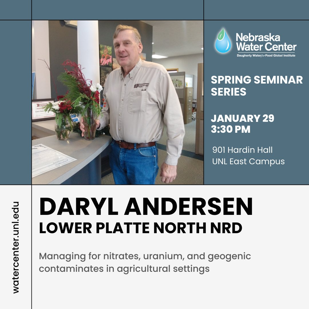 Join us this afternoon for our first Spring Seminar of the year! 
🗓️ January 29, 3:30-4:30 pm
📍 901 Hardin Hall, UNL East Campus