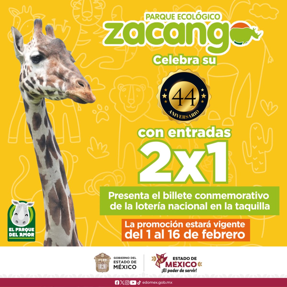 ModernoEdomex's tweet photo. 44 años del Parque Ecológico Zacango, promoción 2x1
Entérate de lo que puedes presentar en la promoción que ofrece el parque @zacangoedomex ,  para tener acceso al 2 x 1, vigencia del 1 al 16 de febrero. @Edomex  por #ElPoderDeServir, @delfinagomeza. https://t.co/QIguxa7bab