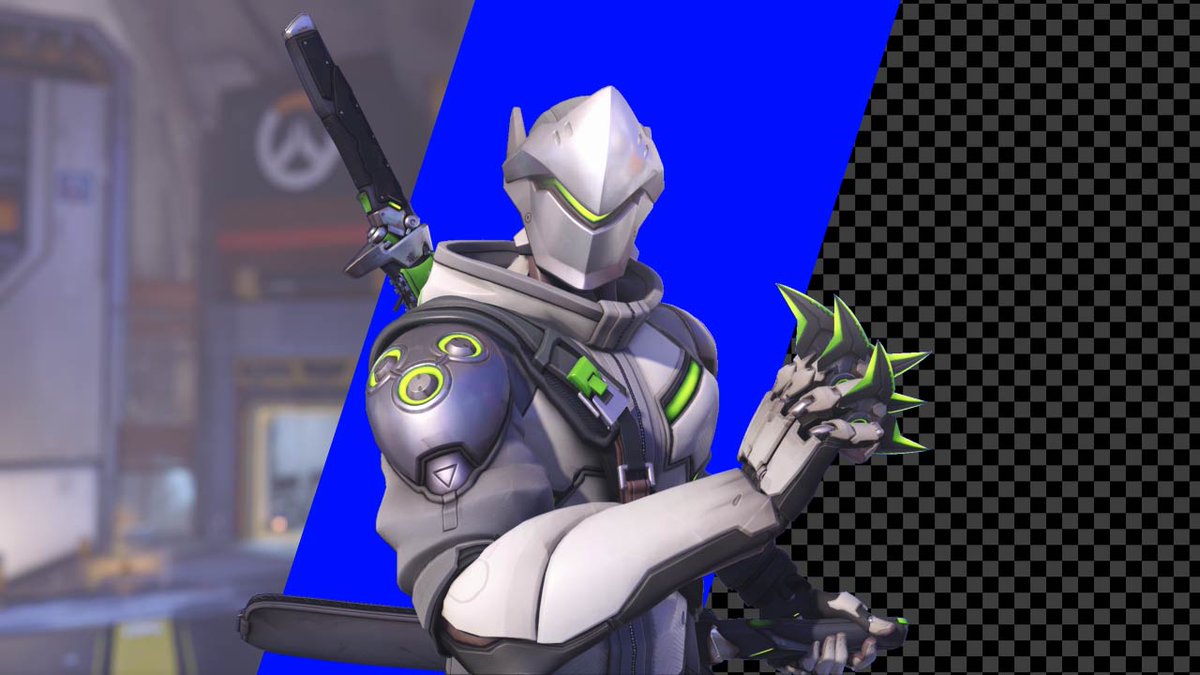 JianJianOW's tweet image. Some insights of my post-production work. 
Keying Genji/Lúcio in Workshop Green Screen often causes flaws, plus I&apos;m not satisfied with the lighting either. So I used NVIDIA freestyle—setting a different chroma key color in Practice Range. This way, everyone looks perfect.