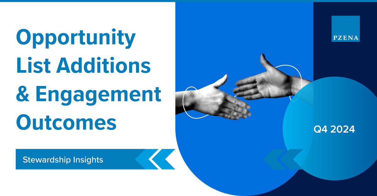PzenaInvstmtMgt's tweet photo. In our 4Q stewardship article, we highlight key engagement outcomes with Hon Hai, Bayer, and Kanto Denka. Learn what active ownership means to us in terms of long-term shareholder value.
https://t.co/NVZ1WzUEJj
#classicvalue #valueinvesting #superannuation https://t.co/kjORp2DzlG
