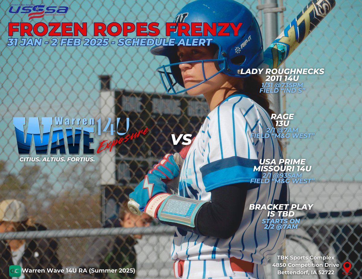 Warren Wave 14X (@warrenwave14x) on Twitter photo Back at it! This time headed west to battle it out at the <a href="/TBKBANKSPORTS/">TBK Bank Sports Complex</a>.
<a href="/USSSAFastpitch/">USSSA Fastpitch</a>
@WTGS_WarrenWave <a href="/AddyMilkie2028/">Addison Milkie</a> <a href="/AvaSand2030/">Ava Sandberg</a> <a href="/brijay_28/">Brianna J. Gomez</a> <a href="/CassandraG2028/">Cassandra Gabbianelli</a> <a href="/EvaAsidao2029/">Eva G. Asidao - Class of 2029</a> <a href="/GiaRicchio2028/">Giavanna Ricchio</a> <a href="/jasleend62/">Jasleen Delgado - Class of 2028</a> <a href="/LylaNerini2028/">Lyla Nerini</a> <a href="/peytonnissen/">peytonnissen</a> <a href="/SamHunz86/">Samantha Hunzinger</a> <a href="/TinleyV54/">Tinley Venhorst</a> <a href="/zoeyknudsen2029/">zoeyknudsen2029</a> Back at it! This time headed west to battle it out at the <a href="/TBKBANKSPORTS/">TBK Bank Sports Complex</a>.
<a href="/USSSAFastpitch/">USSSA Fastpitch</a>
@WTGS_WarrenWave <a href="/AddyMilkie2028/">Addison Milkie</a> <a href="/AvaSand2030/">Ava Sandberg</a> <a href="/brijay_28/">Brianna J. Gomez</a> <a href="/CassandraG2028/">Cassandra Gabbianelli</a> <a href="/EvaAsidao2029/">Eva G. Asidao - Class of 2029</a> <a href="/GiaRicchio2028/">Giavanna Ricchio</a> <a href="/jasleend62/">Jasleen Delgado - Class of 2028</a> <a href="/LylaNerini2028/">Lyla Nerini</a> <a href="/peytonnissen/">peytonnissen</a> <a href="/SamHunz86/">Samantha Hunzinger</a> <a href="/TinleyV54/">Tinley Venhorst</a> <a href="/zoeyknudsen2029/">zoeyknudsen2029</a>