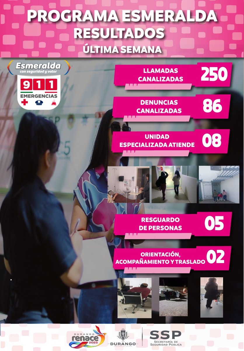 sspdgo's tweet image. #SeguridadResponsabilidadCompartida #SSPDgo #ProgramaEsmeralda atiende todos los reportes del ☎️9-1-1 como lo son casos de violencia familiar y de género, haciendo canalización y en los casos necesarios se atienden de manera directa por la UEVIG. @IEMDgo_