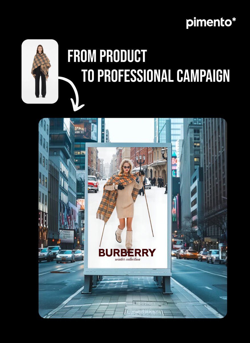 PimentoDesign's tweet image. Your product + your artistic direction + winter = Pimento design 🌶️

Create stunning visuals with our image generation tool!

Want to know more about how we created this #burberry  campaign in seconds?

Like this post and write &quot;Pimento” in the comments to get access 👀 @Burberry…