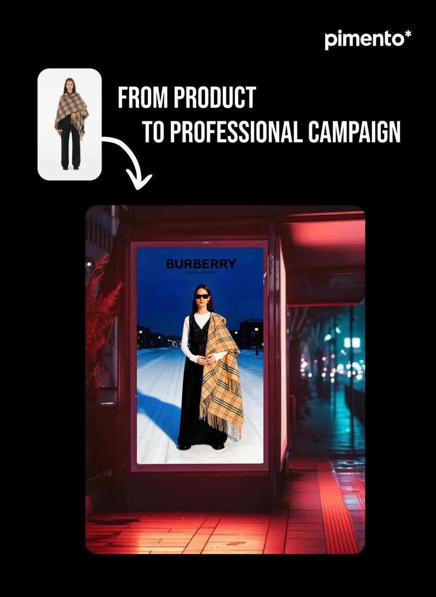PimentoDesign's tweet image. Your product + your artistic direction + winter = Pimento design 🌶️

Create stunning visuals with our image generation tool!

Want to know more about how we created this #burberry  campaign in seconds?

Like this post and write &quot;Pimento” in the comments to get access 👀 @Burberry…