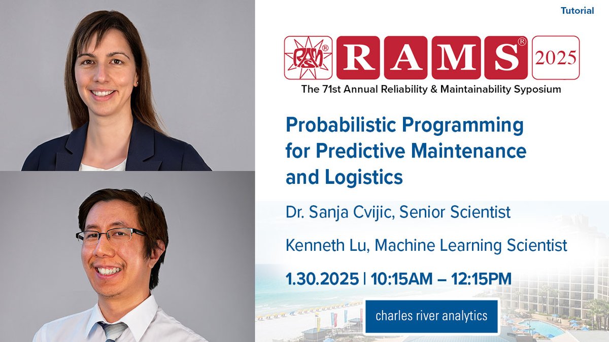 charlesriverinc's tweet image. Don’t miss our team as they explore how #ProbabilisticProgramming empowers faster, smarter, and more cost-effective #AI/ML solutions for maintenance and logistics. #RAMS2025
ow.ly/6iqn50UNMWF