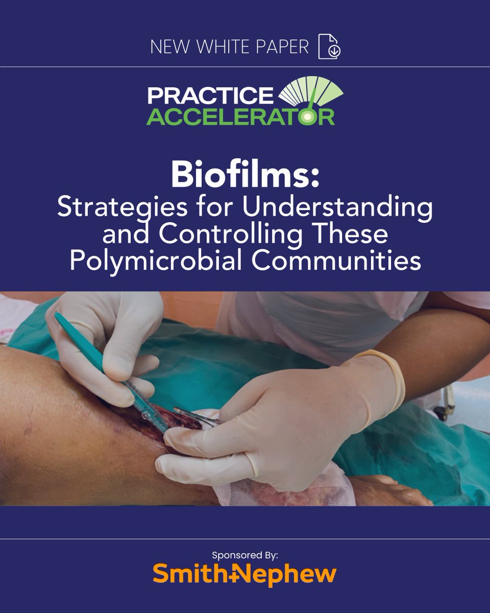 WoundSource's tweet image. This white paper offers practical strategies to tackle biofilm challenges in wound care.
📥 Download now: okt.to/K7gHfB
Special thanks to @smithnephew for supporting this resource.
#WoundCare #PracticeAccelerator #Biofilm #InfectionControl