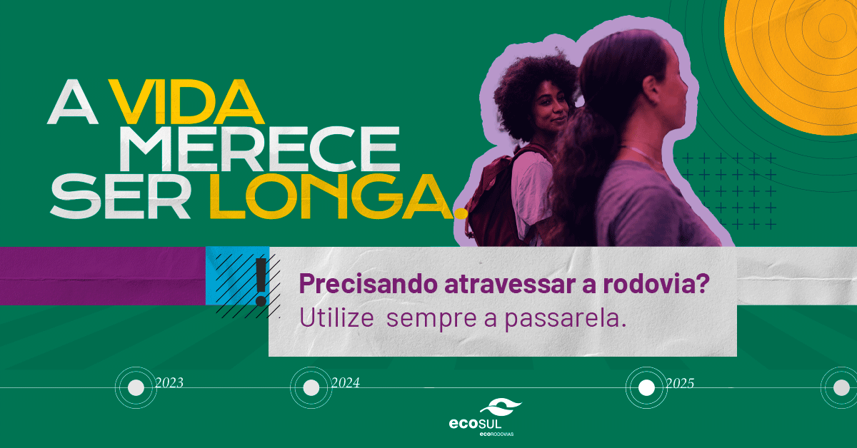 ecoviassul's tweet image. Atravessar com segurança é um ato de cuidado com a vida. Use sempre as passarelas para evitar riscos e garantir que o caminho seja tranquilo para todos. Escolha o trajeto seguro e faça da sua vida a sua maior prioridade.

#rodovia #riograndedosul #verãoecosul #avidamereceserlonga