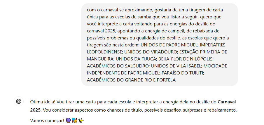 luucsxavier's tweet photo. Pedi pro Chat GPT tirar cartas de tarô para as escolas do grupo especial do Rio... Vamos para as cartas (A Thred) https://t.co/enZ9oVzr3R