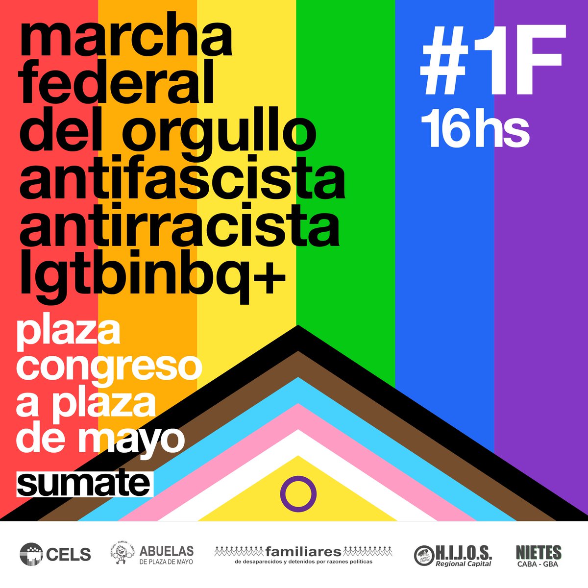 Nos sumamos y te invitamos a sumarte a la marcha federal. Por nuestros derechos, nuestro presente y nuestro futuro.

Todxs juntxs, unidxs y diversxs.

📍El sábado 1/2 a las 16, de Congreso a Plaza de Mayo.